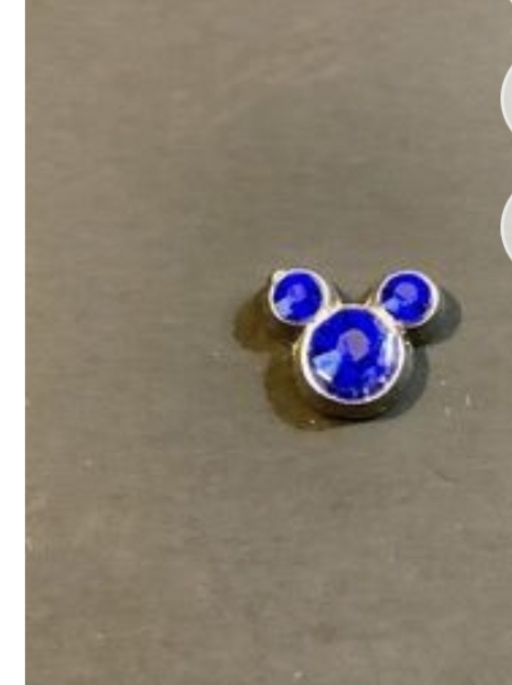 September Birthstone Mickey Ear Charm For Floating Lockets